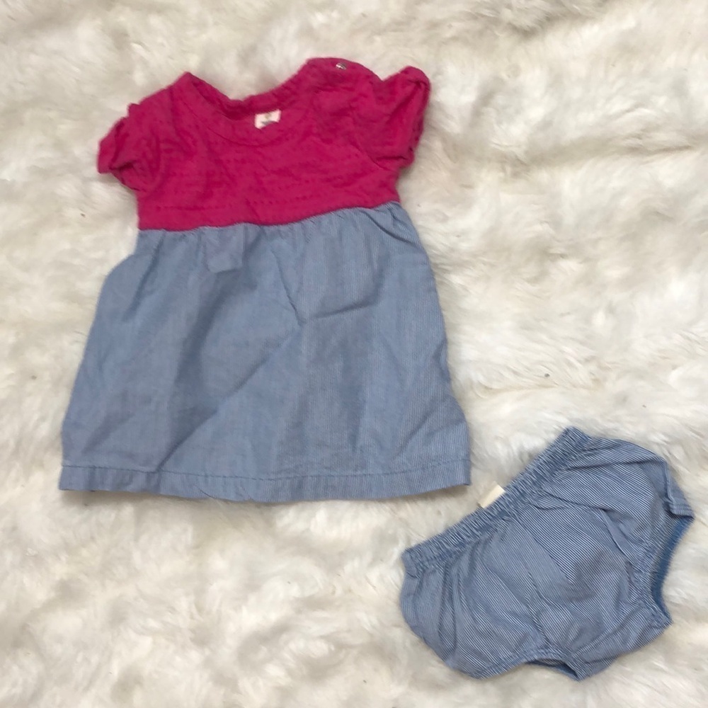 Tucker + Tate summer dress 3 month baby girl blue and pink